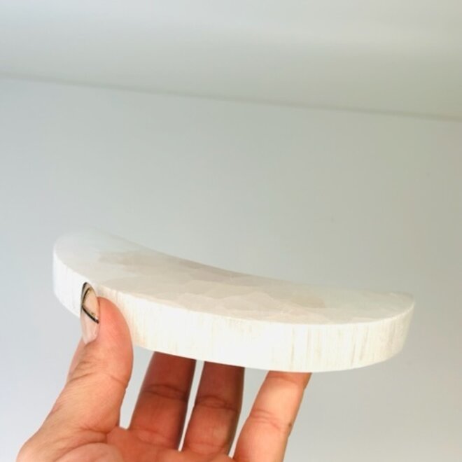 Selenite/Satin Spar Crescent Moon Charging Plate