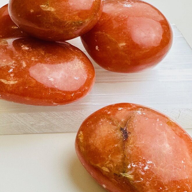 Red Calcite Palmstone/ Gallet