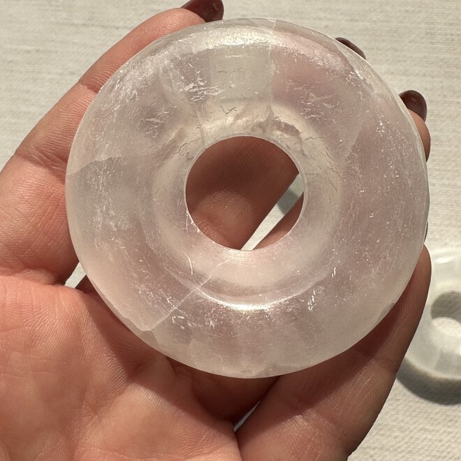 Selenite Round Sphere Holder  2"