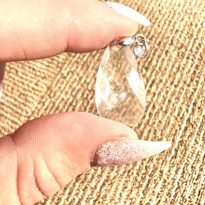 Faceted Clear Quartz Pendant