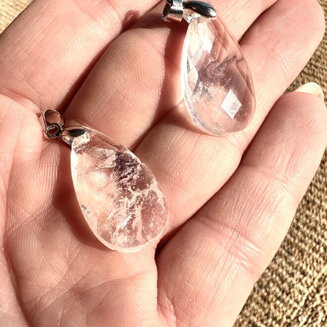 Faceted Clear Quartz Pendant