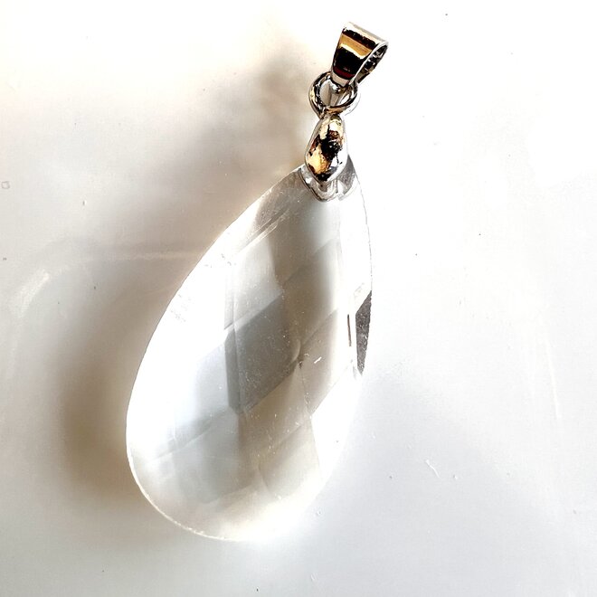 Faceted Clear Quartz Pendant