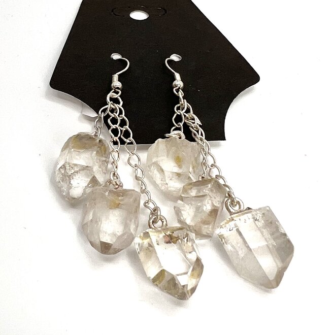 Clear Quartz 3pc Dangle Earring