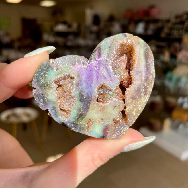 Aura Sphalerite Heart 1.5-2"