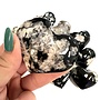 Black Flower Agate Heart
