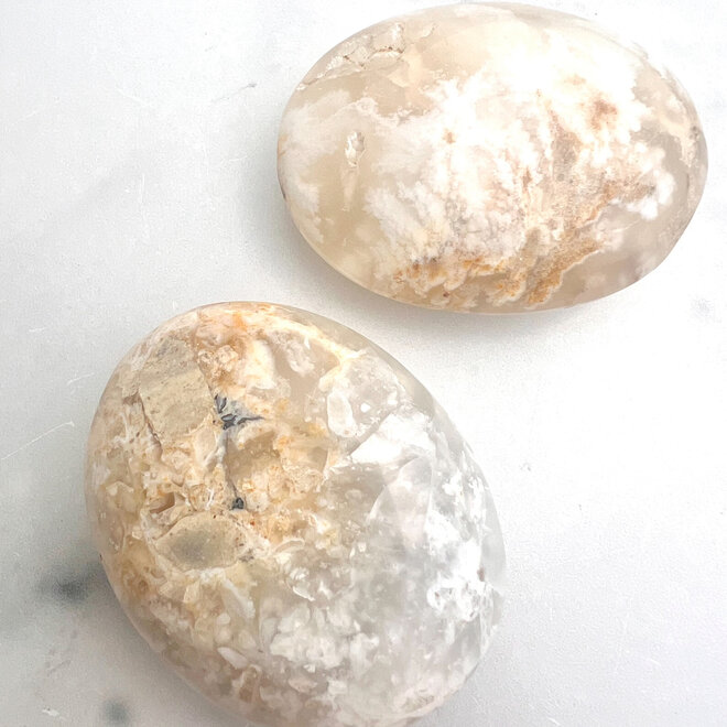 Snow Agate Palmstone/ Pillow