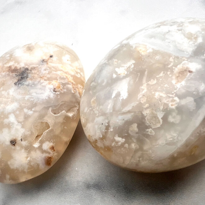 Snow Agate Palmstone/ Pillow