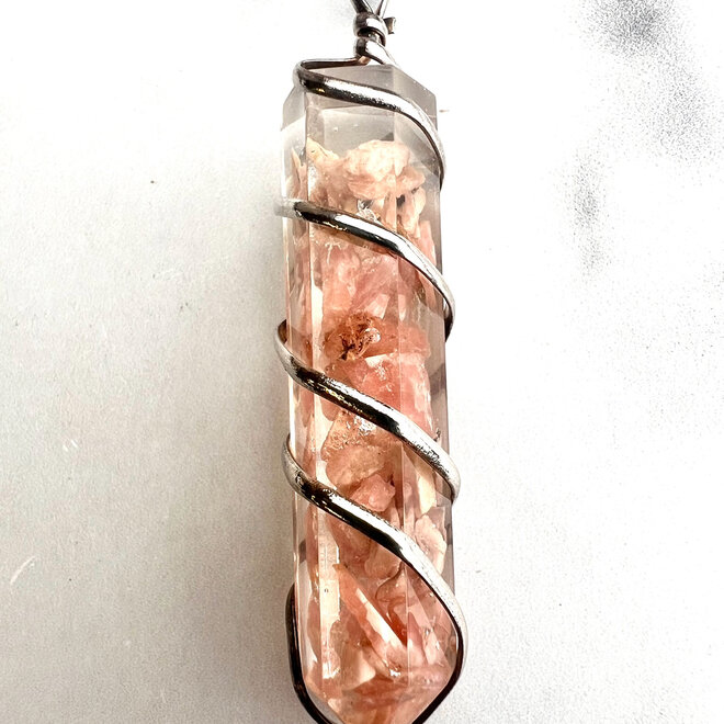 Orgonite Rhodochrosite Wire Wrapped Pendant