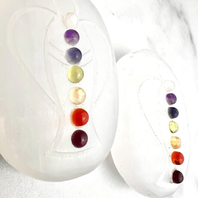 Selenite Oval Chakra Angel