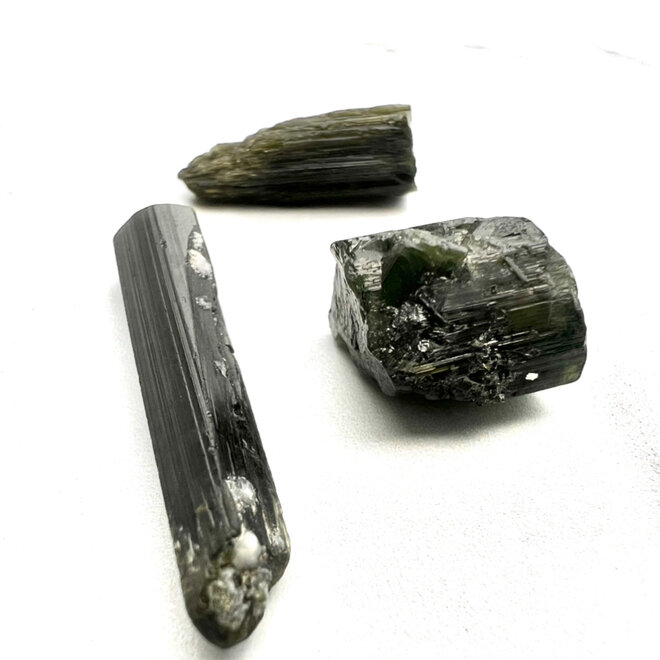 Quartz with Green Tourmaline Obelisk