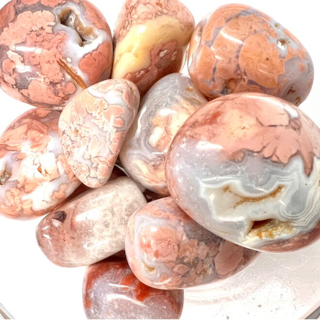 Pink Lace Agate/ Cotton Candy Agate Tumble Large