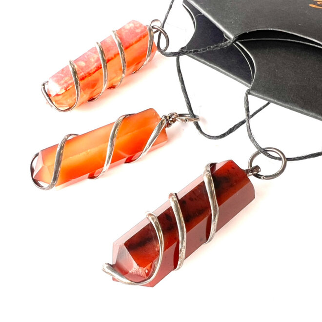 Carnelian Wire Wrapped Pendant