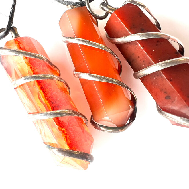 Carnelian Wire Wrapped Pendant