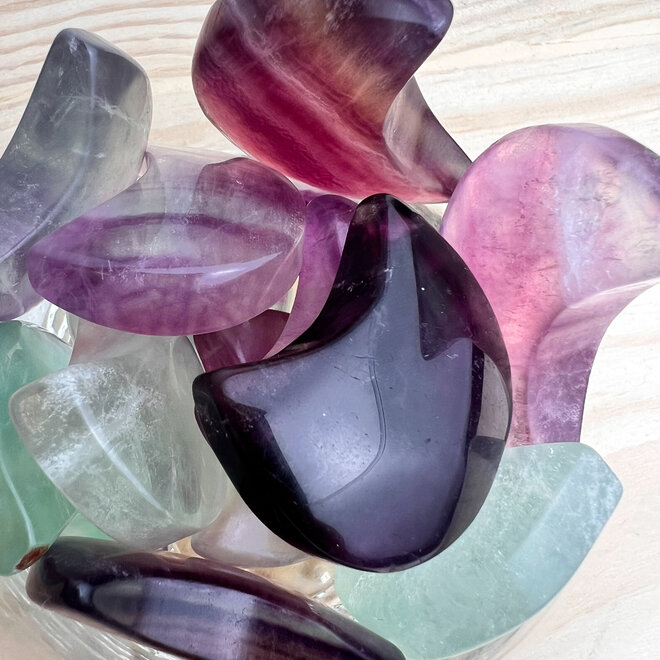 Rainbow Fluorite Crescent Moon