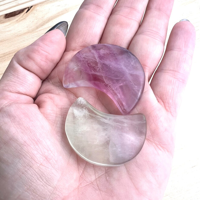 Rainbow Fluorite Crescent Moon
