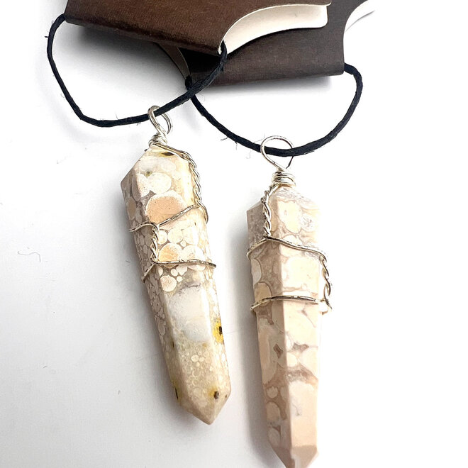 Cobra Jasper wire wrap pendant