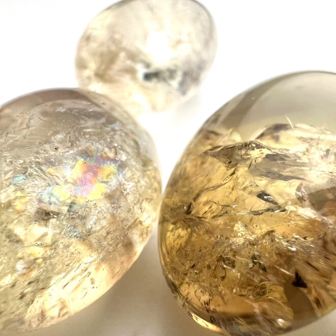 Citrine Tumbled with Rainbow