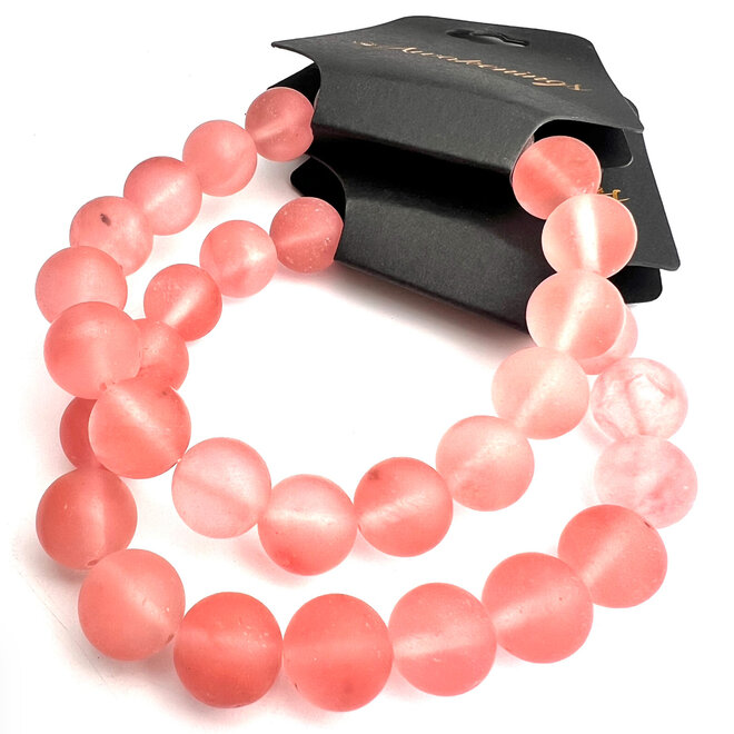 Cherry  Quartz Matte Bracelet 10mm