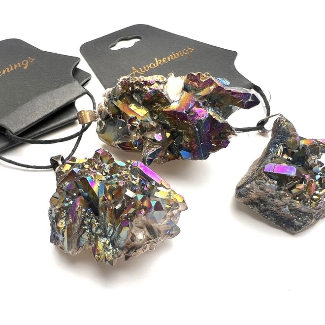 Titanium Quartz Cluster Pendant