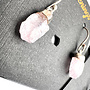 Rose Quartz Rough Natural Sterling Silver Drop Earring