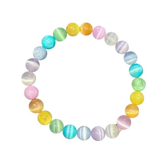 Pastel Colored Selenite Bracelet 8mm