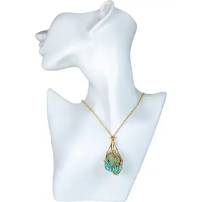 Metal Adjustable Crystal Cage Necklace Gold - Pre-Order