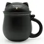 Lucky Black Cat Mug with Strainer Pre-Order
