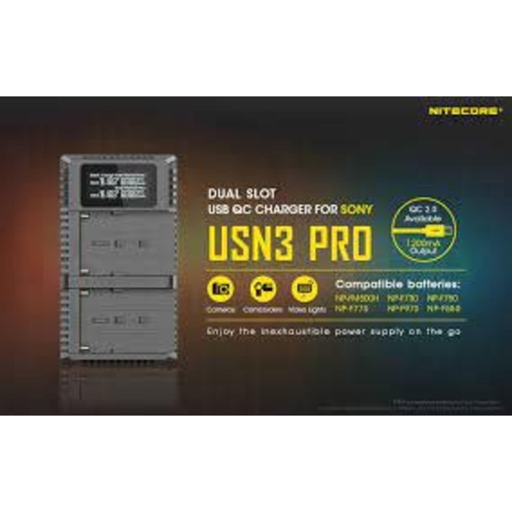 Nitecore UCN3 PRO Dual Slot Charger f/Sony USN3PRO
