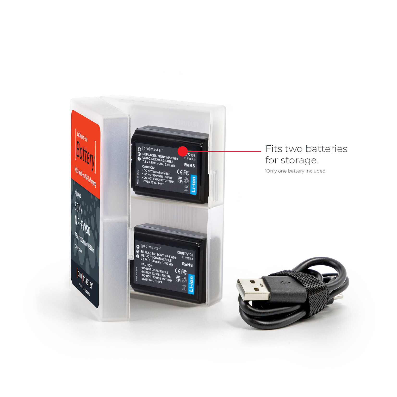 Promaster PRO NP-FW50 Battery w/USB Charging f/Sony
