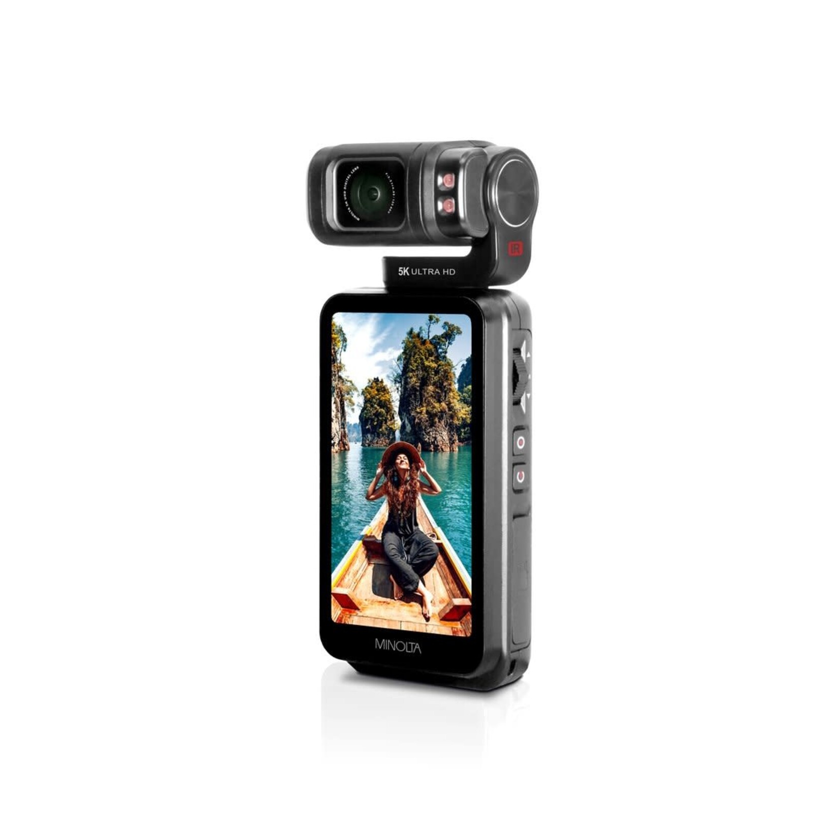 Minolta MINOLTA® MN5KGP1 5K Ultra HD / 20 MP Handheld Pocket Camcorder w/Motorized Tilting Lens Head