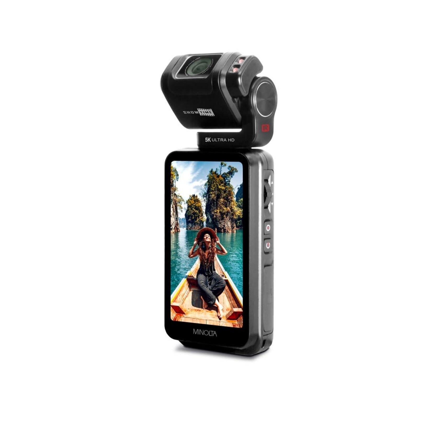 Minolta MINOLTA® MN5KGP1 5K Ultra HD / 20 MP Handheld Pocket Camcorder w/Motorized Tilting Lens Head