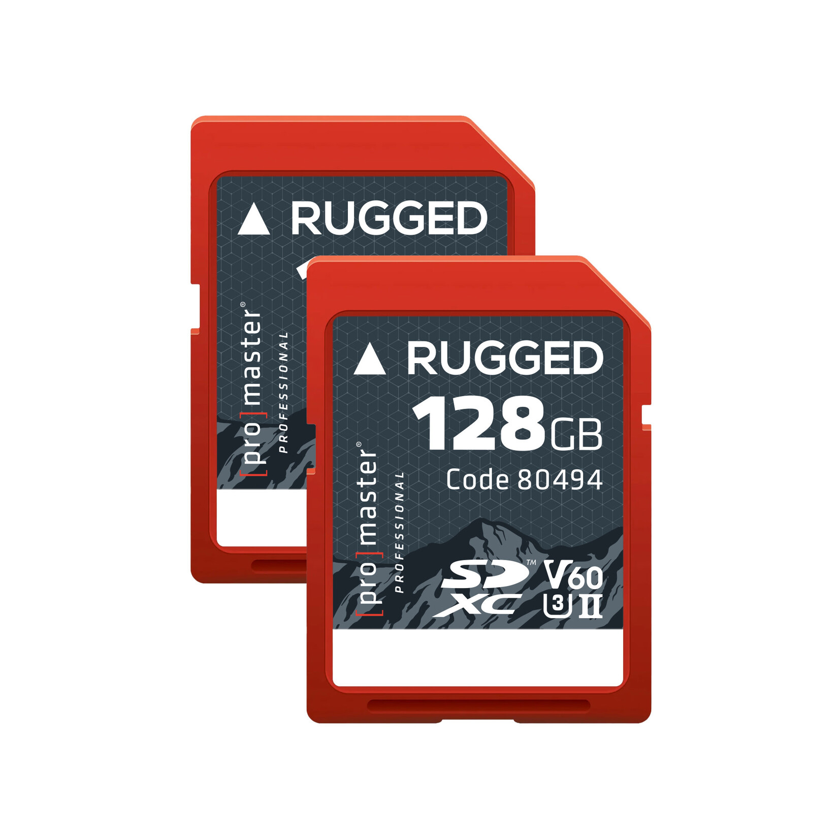 Promaster PRO Progessional 128GB SDXC Rugged™ UHS-II V60 Memory Card - 2 Pack