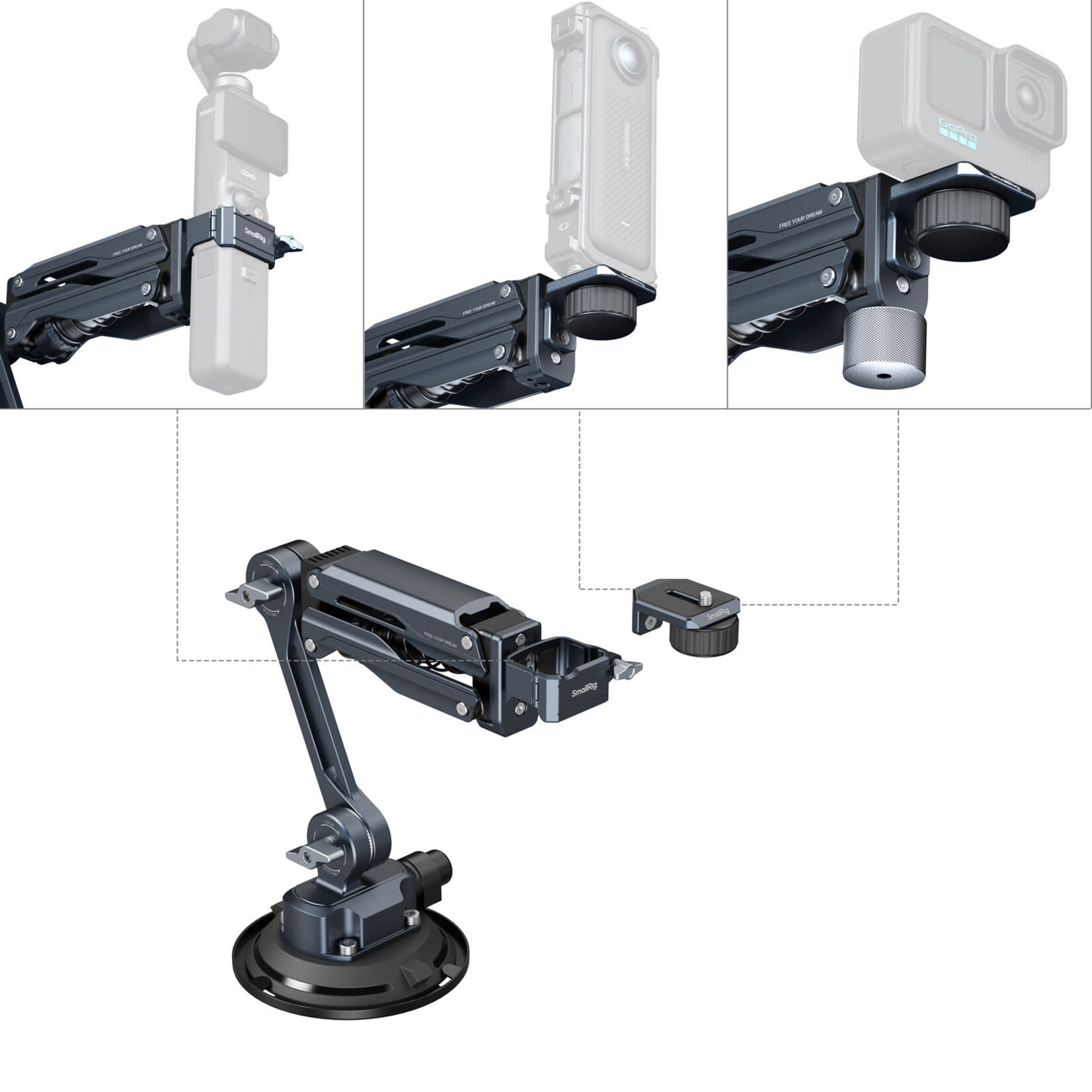 SmallRig SmallRig mini Shock Absorber Arm f/DJI Osmo Pocket 3/GoPro HERO13/Insta360 X4 5123