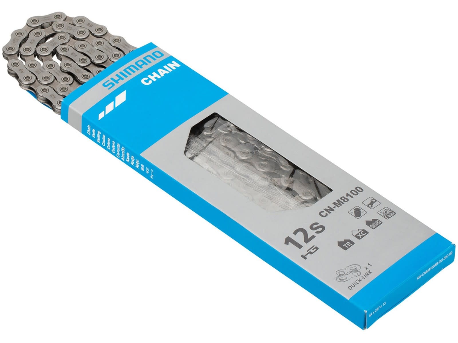 SHIMANO Shimano, XT CN-M8100 Chain, 12-Speed, 138 Links, Silver