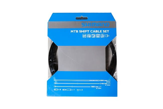 SHIMANO Shimano, MTB OT-SP41 Sus Shift Cable Set, Stainless w/ Sealed Caps, Black