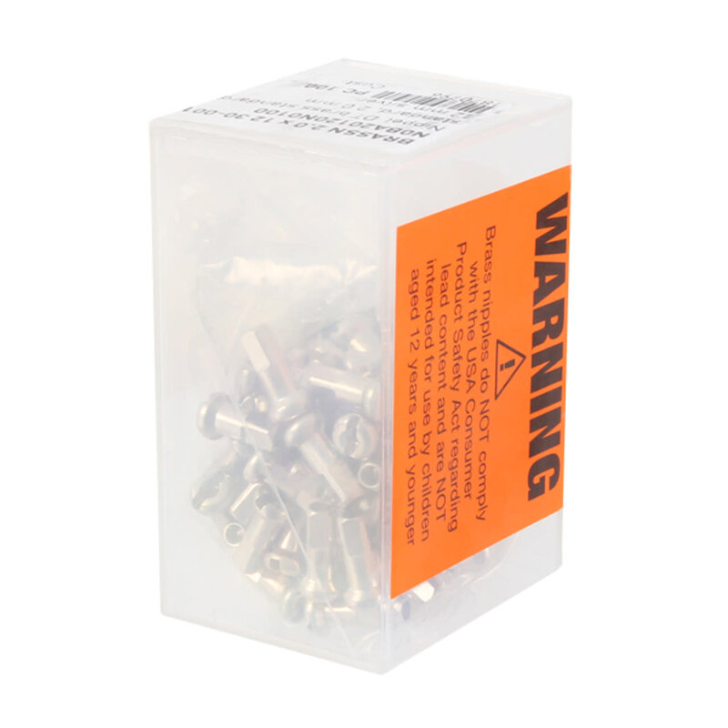 DT Swiss DT Swiss, Standard Spoke Nipples, Brass, 14g/12mm, Silver, Box/100