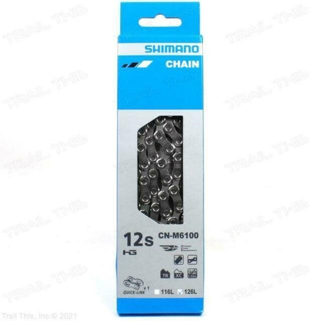 SHIMANO Shimano, Deore, CN-M6100 Chain, 12-Speed, 126 Links, Silver, Hyperglide+