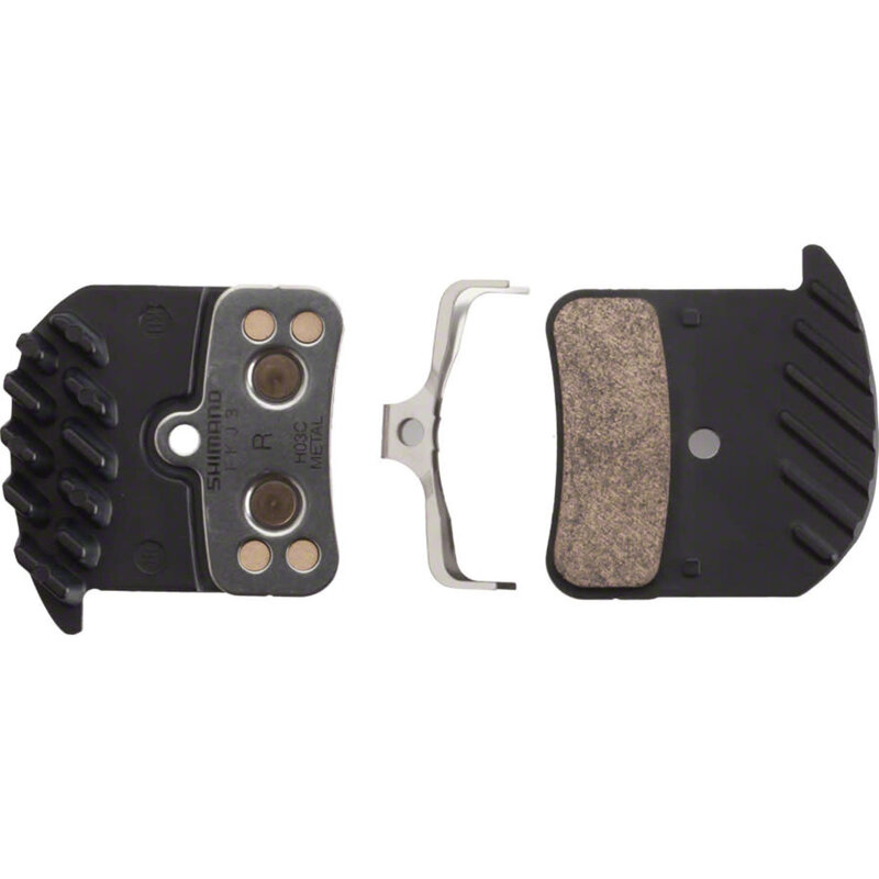 SHIMANO Shimano, H03C-MF Disc Brake Pad and Spring, Metal Compound, Finned Aluminum Backplate, One Pair