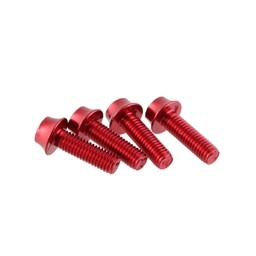 Wolf Tooth Wolf Tooth, Water Bottle Cage Bolts, Set/4, Aluminum, Red