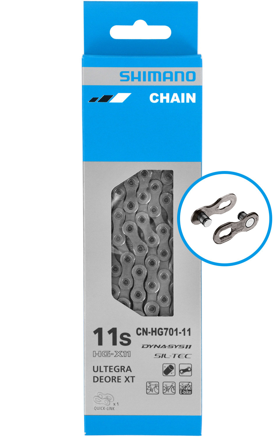 SHIMANO Shimano, CN-HG701-11 Chain, 11-Speed, 126 Links, Gray