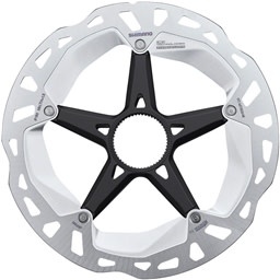 SHIMANO Shimano, Deore XT RT-MT800-L Disc Brake Rotor with External Lockring, 203mm, Center Lock, Silver/Black