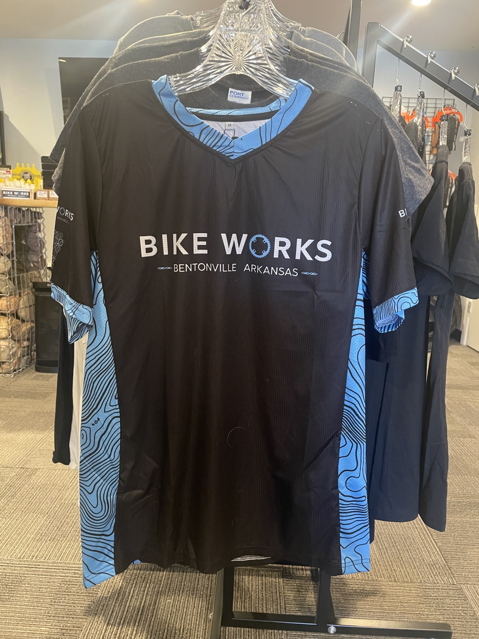 Flo Bikewear Bike Works, Logo MTB Jersey, Blue/Black, Topo, Short Sleeve