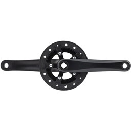 SAMOX Samox, OEM Crankset, 170mm,  28t, Square Taper JIS Spindle Interface, Riveted Chain Guard, Black