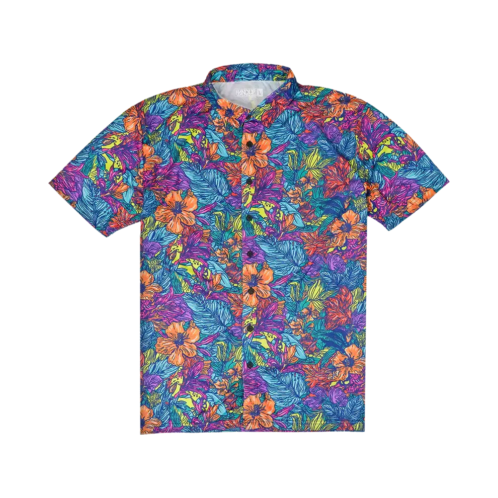 HandUp Gloves HandUP, Hawaiian Shirt, Dirt Surfin Floral, Button Up