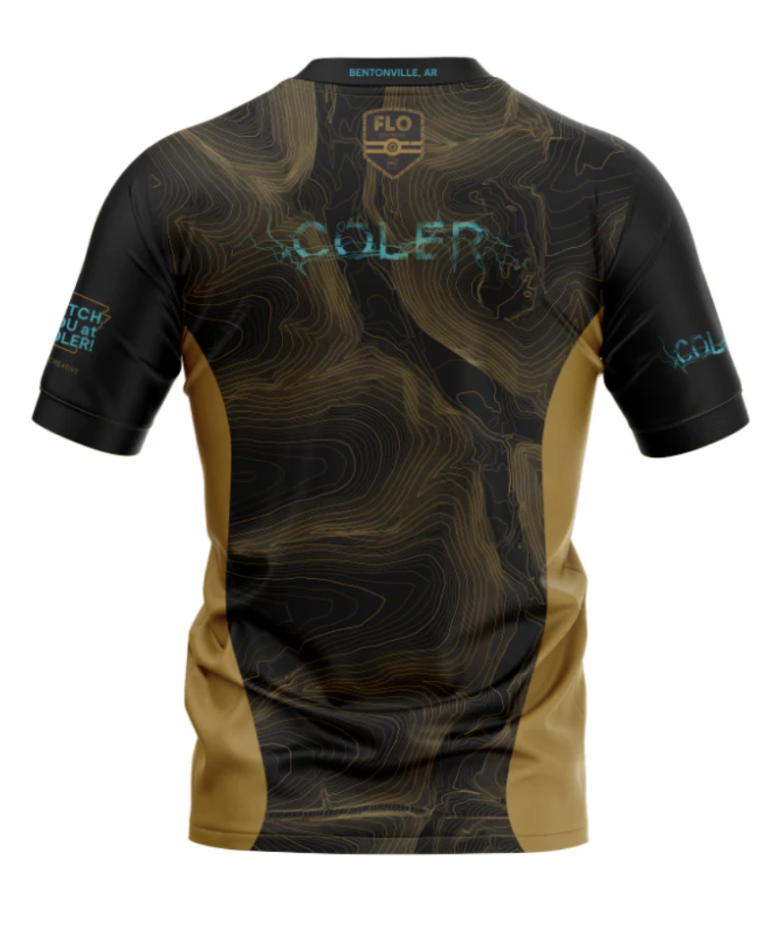 Flo Bikewear Flo Bikewear, Coler Topo Jersey, Black & Gold, Short Sleeve