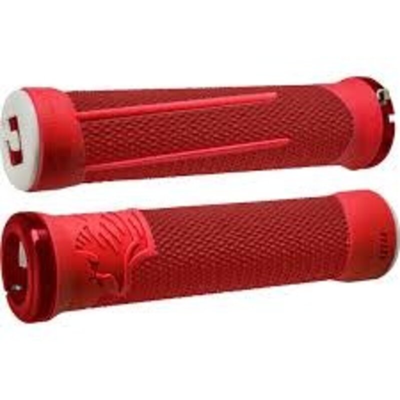 ODI ODI AG2 Grips - Red/Fire, Lock-On