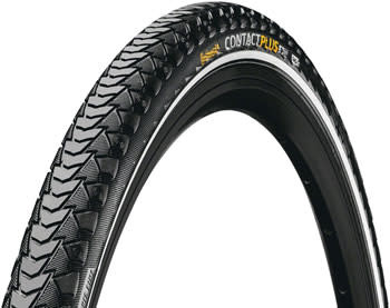 Continental Continental, Contact Plus Tire, 26 x 1.75, Clincher, Wire, Black/Reflex, SafetyPlus Breaker, E50