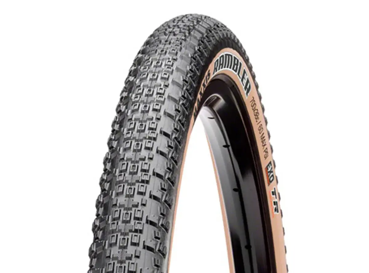 Maxxis Maxxis, Rambler Tire, 700 x 45, Tubeless, Folding, Black/Tan, Dual, EXO