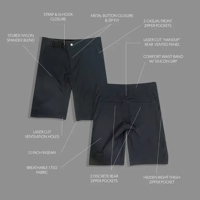 HandUP, Trail Rambler Short, Cool Black