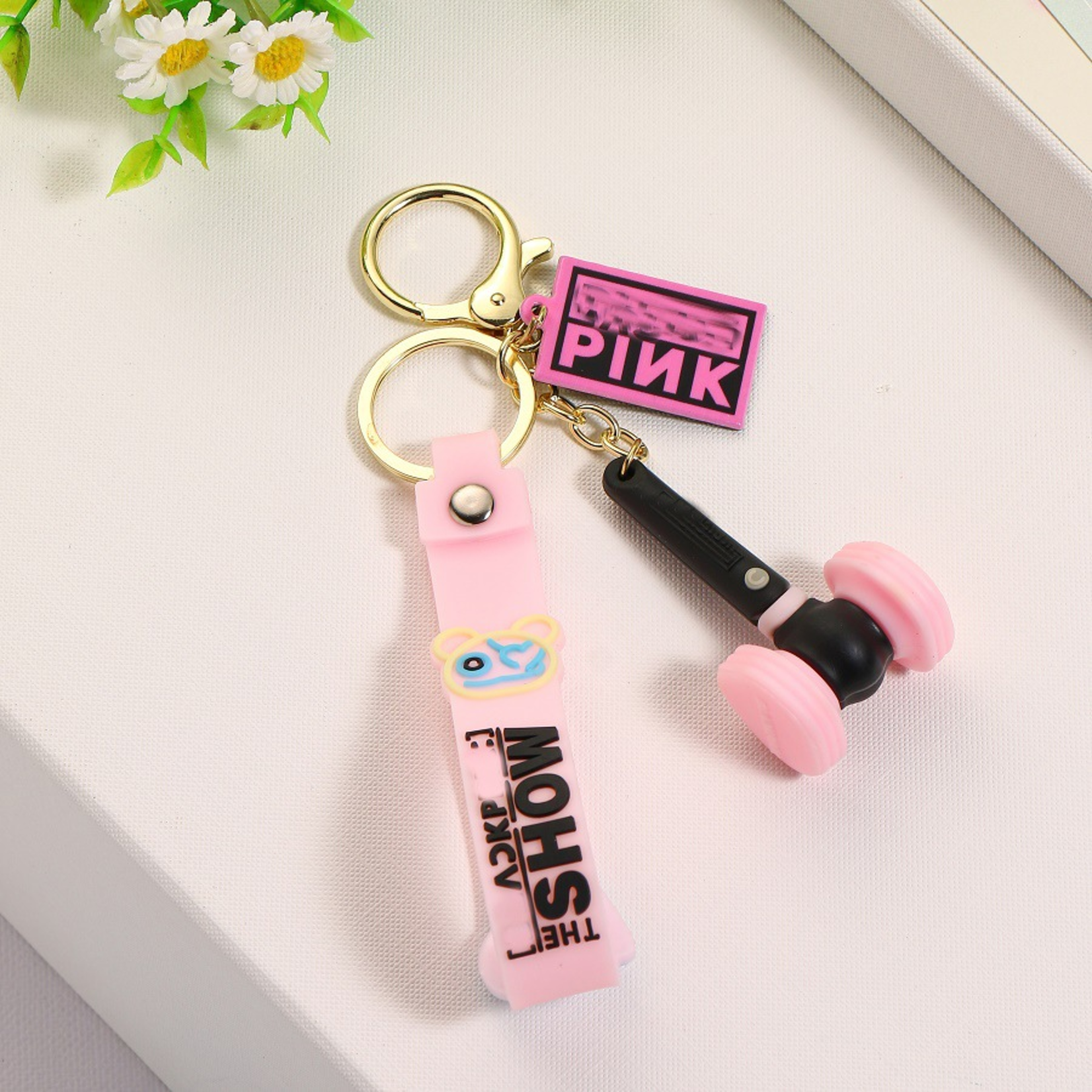 BlackPink K pop Keyring Black Pink Lightstick ver.